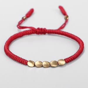 New Design Creative Handmade Braided Tibetan Buddhist Bracelet Irregular Copper <strong>Bead</strong> Lucky Rope Bracelet for Men Women Gifts - Product Image 5