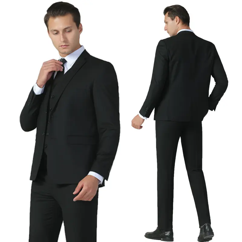 3-Piece Mens Solid Business Suit Men's Suits & Blazer Business Wedding Tuxedo Slim Fit Suit Jacket Trousers Gentleman