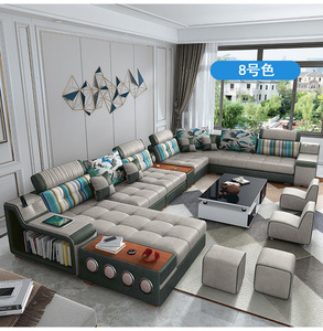 Canapé de salon en forme de U, technique, en éponge de latex, détachable et lavable, pour appartements grands et petits, style moderne et simple, vente directe usine - Product Image 2