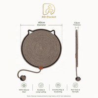 Tapis à gratter pour chat en sisal écologique antidérapant, jouet pour chat en sisal naturel, protection durable pour meubles, jouet pour chat en forme d'oreille