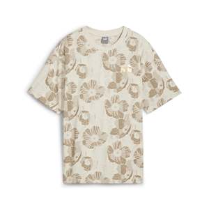 T-shirt pour femme Puma, beige, imprimé floral, vêtements décontractés, tissu en coton, toutes saisons - Product Image 1