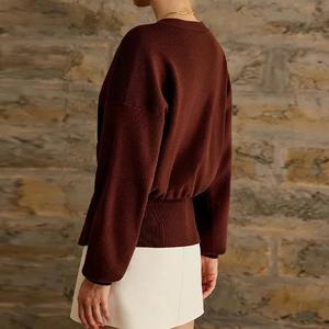 V-Neck Waist Solid Color Single Button Women's Knit <b>Cardigan</b> <b>Sweater</b> Fashion - Product Image 4