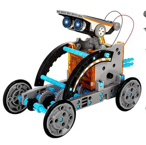DIY 조립 장난감 자체 조립 태양 장난감 자동차 12 in 1 지능형 로봇