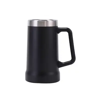 Garrafa de água a vácuo para viagem, garrafa de água com parede dupla de aço inoxidável de 304 grande capacidade 24oz, garrafa de cerveja com alça