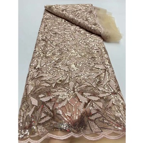 Barato fabricante de fábrica tela de lentejuelas telón de fondo tela lentejuelas personalizado púrpura boda cuentas lentejuelas alta calidad suave Floral - Product Image 6