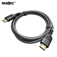 Câble HDMI 2.1 personnalisé de 1m, 2m, 3m, 5m, 48 Gbps, 8K 60Hz, 4K 120Hz, haute vitesse, en nylon tressé, plaqué or, pour téléviseur, moniteur, projecteur