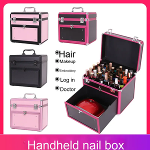 Scatola per il trucco di piccola capacità tipicamente quadrata o di forma rettangolare con manici robusti una scatola per il trucco impermeabile con chiusura <span class=keywords><strong>a</strong></span> chiusura - Product Image 2