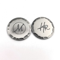 Marqueur de balle en métal martelé personnalisé en laiton antique, cuivre, argent, noir, avec logo gravé au laser