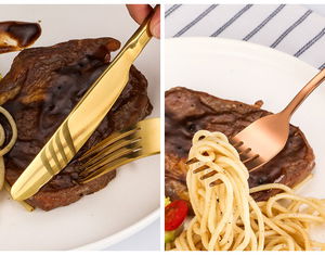 Wholesale 24pcs Gold Stainless Steel Cutlery Set Royal European Spoon Fork and <b>Steak</b> <b>Knife</b> Retro Hollow Design Dinnerware Luxury - Product Image 2