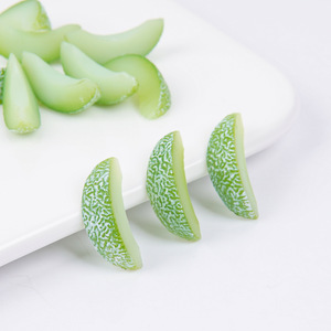 Rodajas de Cantalupo en Miniatura de 2 cm, Juguetes de Comida en Miniatura, Accesorios para Postres y Frutas DIY, Rodajas de Cantalupo Verdes - Product Image 2
