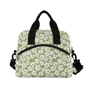 Nouveau sac isotherme réutilisable pour le déjeuner, avec bretelles, pour femmes adultes, motif hibiscus hawaïen, impression de logo personnalisée, idéal pour la salle de sport - Product Image 2