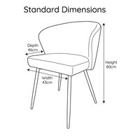 Chaises de salle à manger ergonomiques en tissu velours rembourré avec pieds en métal, style nordique minimaliste, pour salon