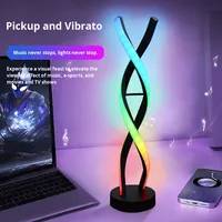Lampe de nuit LED intelligente à synchronisation musicale, contrôle sans fil par application, RGB, à intensité variable, pour chambre à coucher, lampe de chevet LED, ambiance algues marines