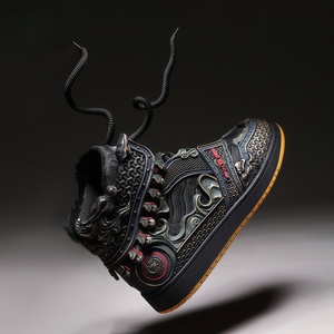 <span class=keywords><strong>Zapatillas</strong></span> de Baloncesto de Lujo para Hombre, Transpirables, con Forro de Malla, Casuales, Versátiles, a la Moda, de Caña Alta, de Cuero, Cómodas y con Suela Gruesa - Product Image 3