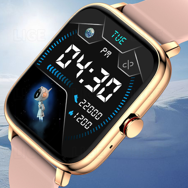 LIGE BW0370 Trending Rose Gold Universe Smart Watch Hot Sale Stainless Steel Band Sleep Monitoring Heart Rate Casual Wristwatch