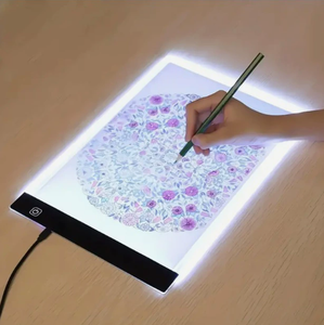 Tablette lumineuse LED pour dessin, traçage et copie, luminosité réglable, intensité variable, planche à dessin pour enfants, outil d'art/projection, lumière blanc chaud - Product Image 4