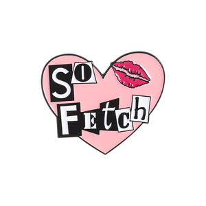 トレンディな愛の心の形のキス赤い唇のエナメルピン - Product Image 4