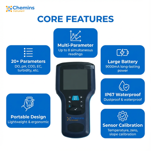 Analizador de Calidad de Agua Multiparamétrico Portátil para Monitoreo de pH, DO, Turbidez, DQO, TSS, Amoníaco y Nitrógeno EXO-204 - Product Image 4