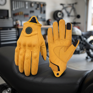 Gants de moto unisexes en cuir pour écran tactile, course cycliste, été, moto, motocross, VTT - Product Image 1
