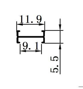 LS-017 12*5.5mm Double-face serie 6000 profilo in alluminio incassato per il taglio personalizzato del soffitto in cartongesso leggero a LED - Product Image 2
