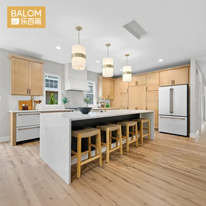 Laminado de pintura de lujo de cocina italiana de gama alta, gabinete de cocina completamente moderno blanco, embalaje plano con diseño personalizado de isla - Product Image 2