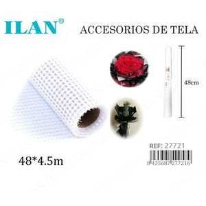 Tessuto in tulle a rete quadrata Ilan 48cm X 4,5m bianco, accessori per composizioni floreali - Product Image 3