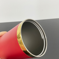 Bouteille d'eau en acier inoxydable plaqué or miroir, anti-fuite, 30 oz, avec paille rabattable et poignée, pour gravure au laser, entrepôt américain