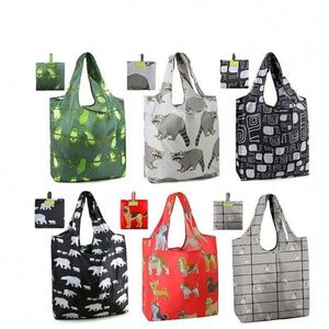 Promotional Customized Portable Rpet Superet Shopping Bag Waterproof Reusable <b>Folding</b> Grocery Tote Shopping Bag - Product Image 1