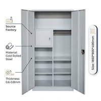 Armoire de rangement moderne en métal, armoire en acier avec casier à vêtements et classeur de bureau pour l'école, l'appartement, l'hôpital
