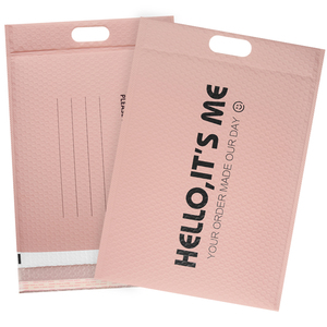 Échantillon Gratuit : Sacs d'expédition à bulles, Emballage d'expédition, Polymailer, Enveloppes rembourrées roses avec poignée - Product Image 2