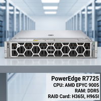Serveur accéléré par GPU Dell PowerEdge R7725, personnalisable ODM, en stock, fournisseur grossiste, support technique, marché mondial
