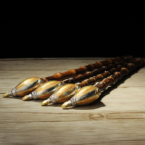 Purple Bamboo Cigarette Holder Brass Long Stem Handmade Tobacco Pipe Straight Type Zhejiang Origin - Product Image 2