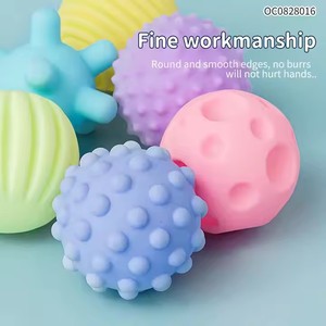 Jouet pour bébé en silicone souple ITTL, balle à gratter multi-textures pour bébé, jouet sensoriel en plastique pour l'apprentissage, jouet d'escalade, anneaux de dentition - Product Image 4