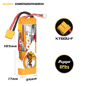 GAONENG GNB BA-1 ซีรีส์ 2400mAh 2S 7.4V 40C XT60 RC แบตเตอรี่ลิโป้ 1/12 1/14 1/16 RC รถแอลซี เรซซิ่ง ทรั๊กกี้ แทร็กซัส 1/16 อี-เรโว - Product Image 3