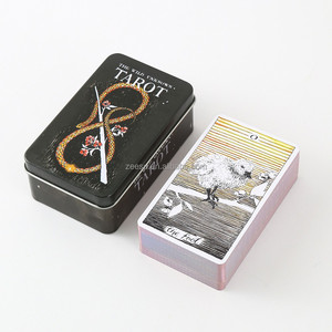 HANAHIN Baraja de Cartas del Tarot con Lámina Dorada, Estuche de Hierro de Lujo, Impresión a Todo Color, Cartas de Oráculo Portátiles, Guía para Fiestas Familiares - Product Image 2