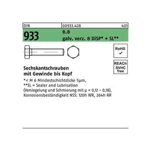 Vis hexagonale DIN 933x16mm - Product Image 1