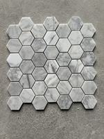 Carreaux de mosaïque en marbre hexagonaux blancs modernes Carreaux de mosaïque en pierre hexagonaux antidérapants et résistants à l'usure pour le sol