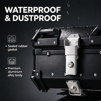 Top Case Universel en Alliage d'Aluminium pour Moto, Coffre Arrière Étanche avec Serrure de Sécurité, Fixation Rapide