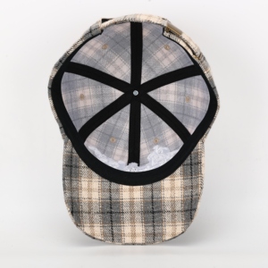 หมวกแก๊ปปักโลโก้คุณภาพสูงแบบขายส่ง 6 แผง หมวกทรงสปอร์ต หมวกแก๊ปขนสัตว์ลายตาราง หมวกเบสบอลแฟชั่นสำหรับผู้ชาย - Product Image 2