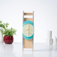 Mandoline Snijder Groentesnijder 3.0mm Grote Julienne Snijder Roestvrijstalen Lemmet Handbeschermer Massief Houten Handmatige Keukenhulp