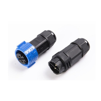 Conector de Cable Industrial M25 Autoblocante de Alta Corriente, 2 Núcleos, 50A, Impermeable, con Conexión Rápida, Certificado CE/FCC, Macho/Hembra
