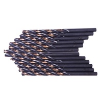 Lot de 10 forets HSS 5/32" noirs et dorés pour le travail du métal et du bois