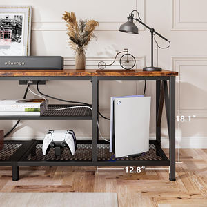 Long 55'' TV Media Console Table with <strong>Soundbar</strong> <strong>Shelf</strong> for Living Room Entertainment Center with Open Storage <strong>Shelves</strong> - Product Image 4