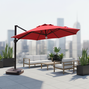 <span class=keywords><strong>Sombrilla</strong></span> de Exterior Moderna Grande con Poste de Hierro Romano, Impermeable, con <span class=keywords><strong>Tela</strong></span> Americana, Marca Club Sunny Day - Product Image 4