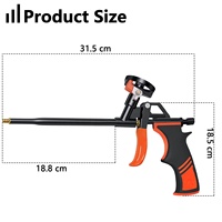Lot de 2 pistolets manuels à mousse, 4 buses, applicateur industriel robuste pour mousse isolante expansive (OEM disponible)