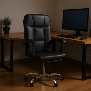 Sedia da Gaming Reclinabile Nera D0100H7757J in Pelle PU con Braccioli Regolabili e Base Girevole - Product Image 2