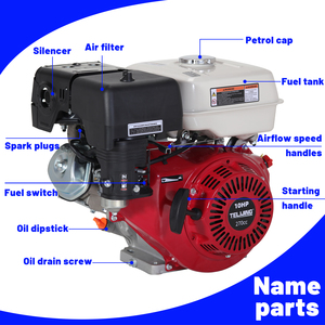 מנוע בנזין 10 כוחות סוס, 270 סמ\\\"ק, צילינדר יחיד, 4 פעימות, קירור אוויר, OHV עם משאבה להוברקרפט ביתי - Product Image 5