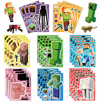 8pcs DIY kreative pädagogische wasserdichte quadratische Aufkleber Kinder Notizbuch Handbuch Dekoration Mindest bestellmenge 100pcs