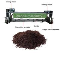 Machine à retourner le compost à commande automatique de type mobile, mélangeur de compost pour champignons, retourneur de paillis, capacité de 15T/H, haute performance
