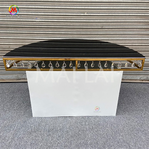 <span class=keywords><strong>Mesa</strong></span> de acero inoxidable de <span class=keywords><strong>cristal</strong></span> blanco para pastel, decoración de boda, oro de lujo, nuevo diseño - Product Image 2
